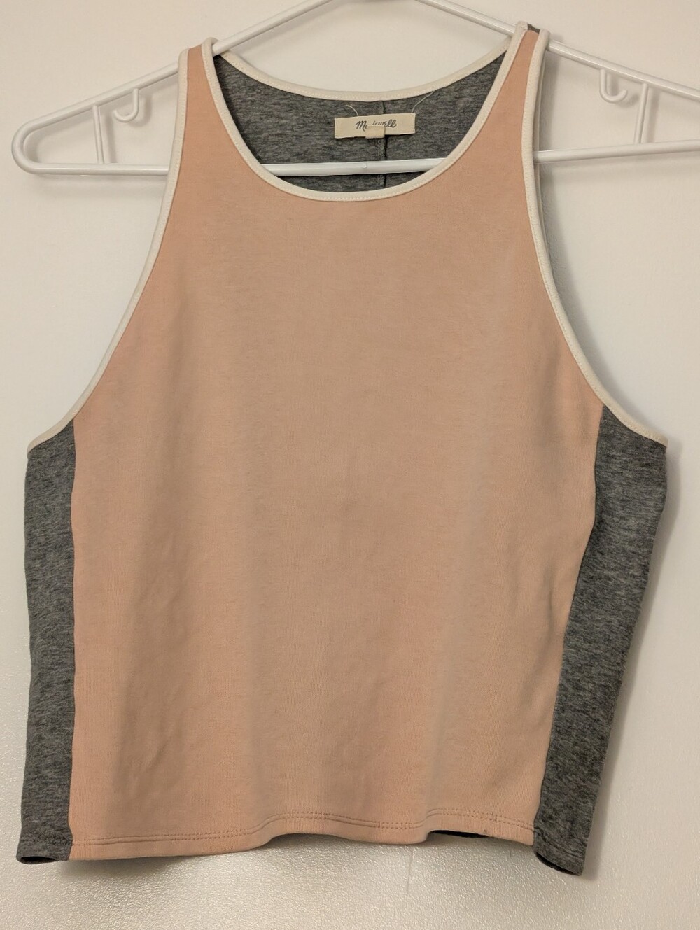 Madewell Blush Pink & Heather Gray Colorblock Tank